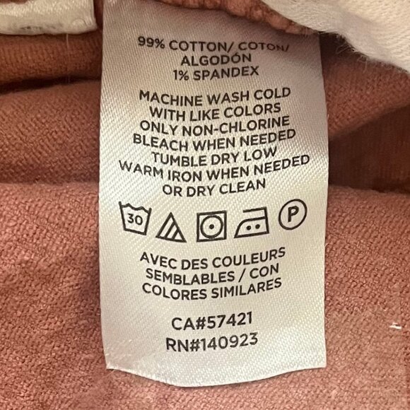 Loft Pants Womens Size 10 Coral Corduroy High Rise Frayed Fall Comfortable - Picture 6 of 7